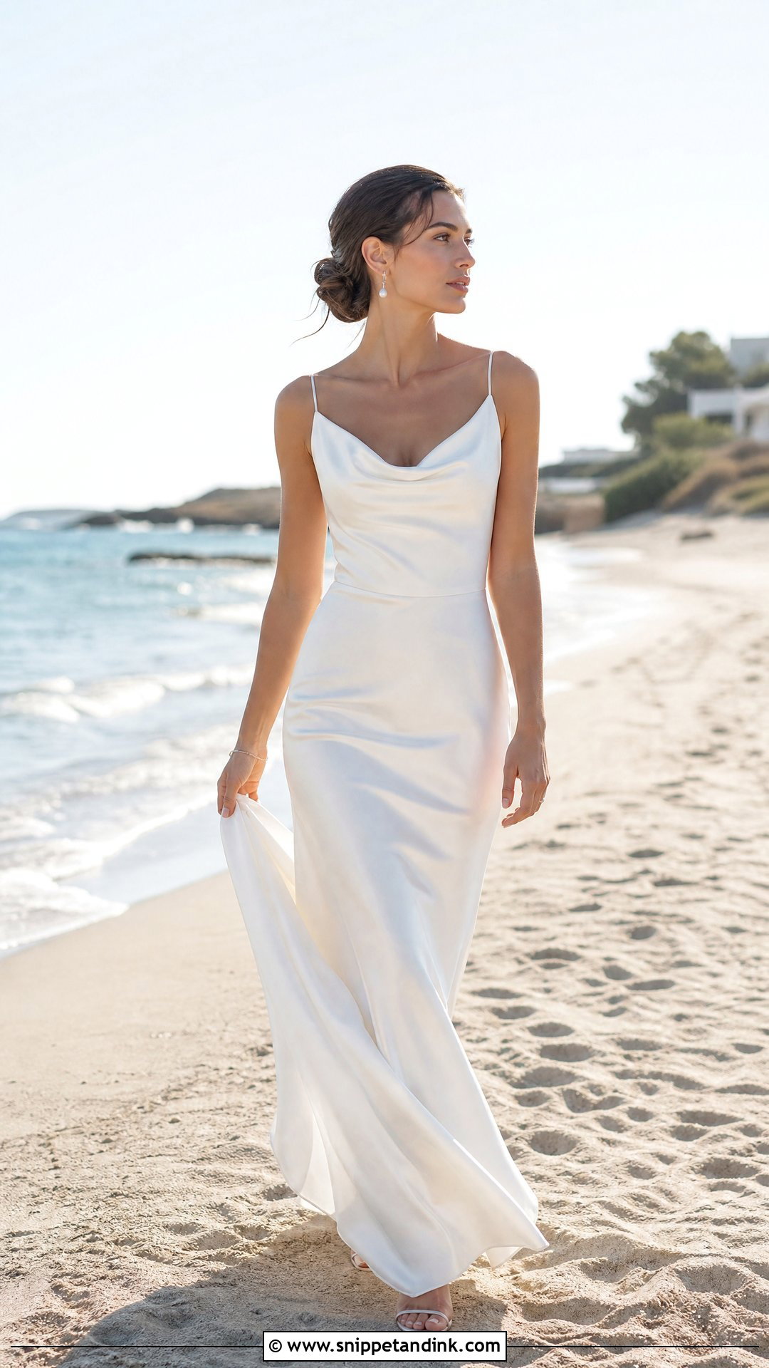 Silk Cowl Neck Wedding Dress - Snippet and Ink - 25 Silky Wedding Dress Ideas