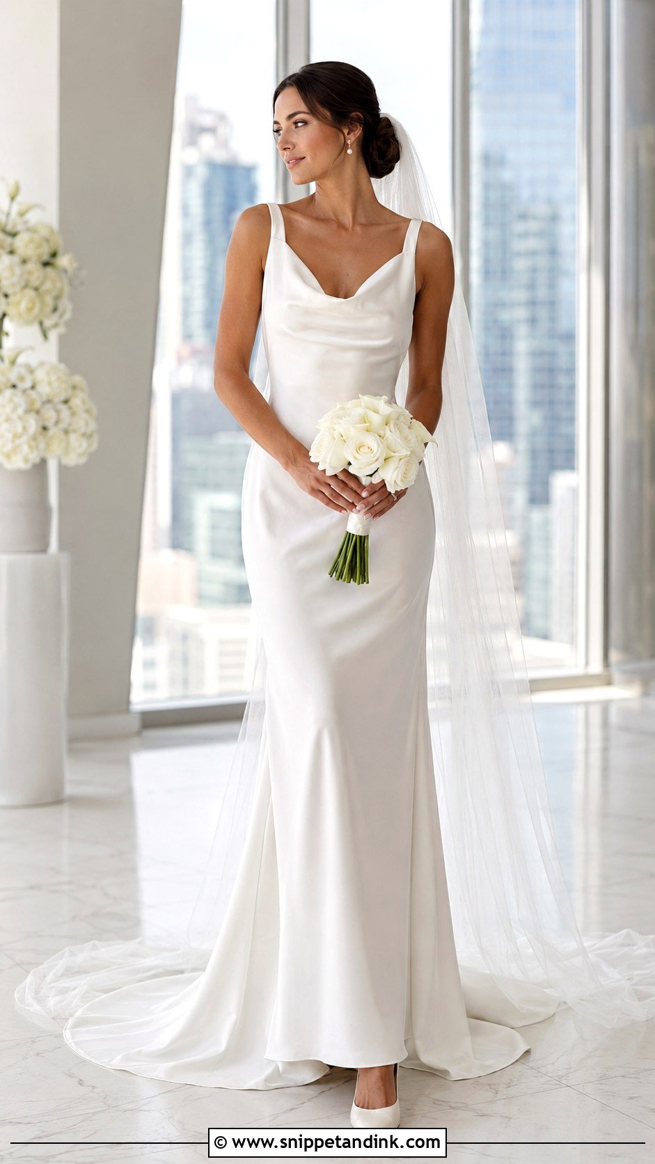 Silk Cowl Neck Wedding Dress - Snippet and Ink - 20 Elegant Romantic Wedding Dresses