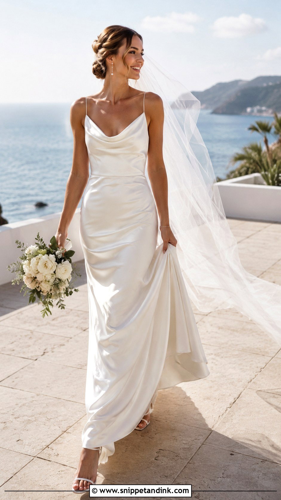 Silk Cowl Neck Wedding Gown - Snippet and Ink - 25 Silk Wedding Gown Ideas