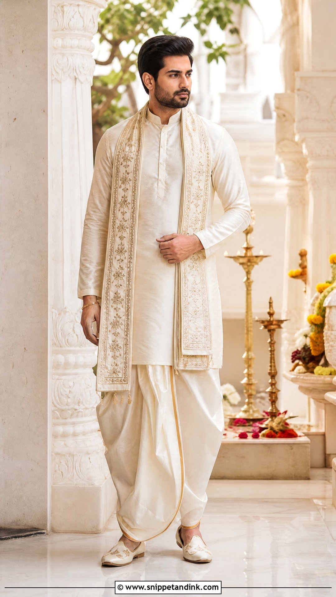 Silk Dhoti Kurta Outfit - Snippet and Ink - 25 Indian Bride Brother Outfit Ideas