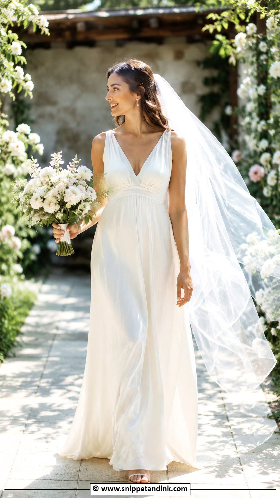 Silk Empire Waist Wedding Dress - Snippet and Ink - 35 Silk Wedding Dress Ideas