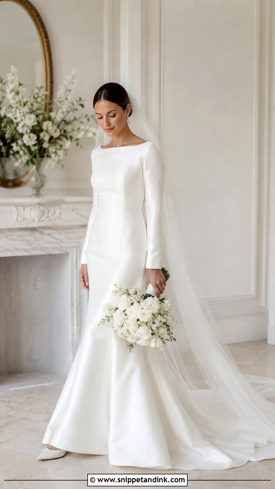 Silk Fit And Flare Wedding Dress With Sleeves - Snippet and Ink - 25 Silk Wedding Dress with Sleeves