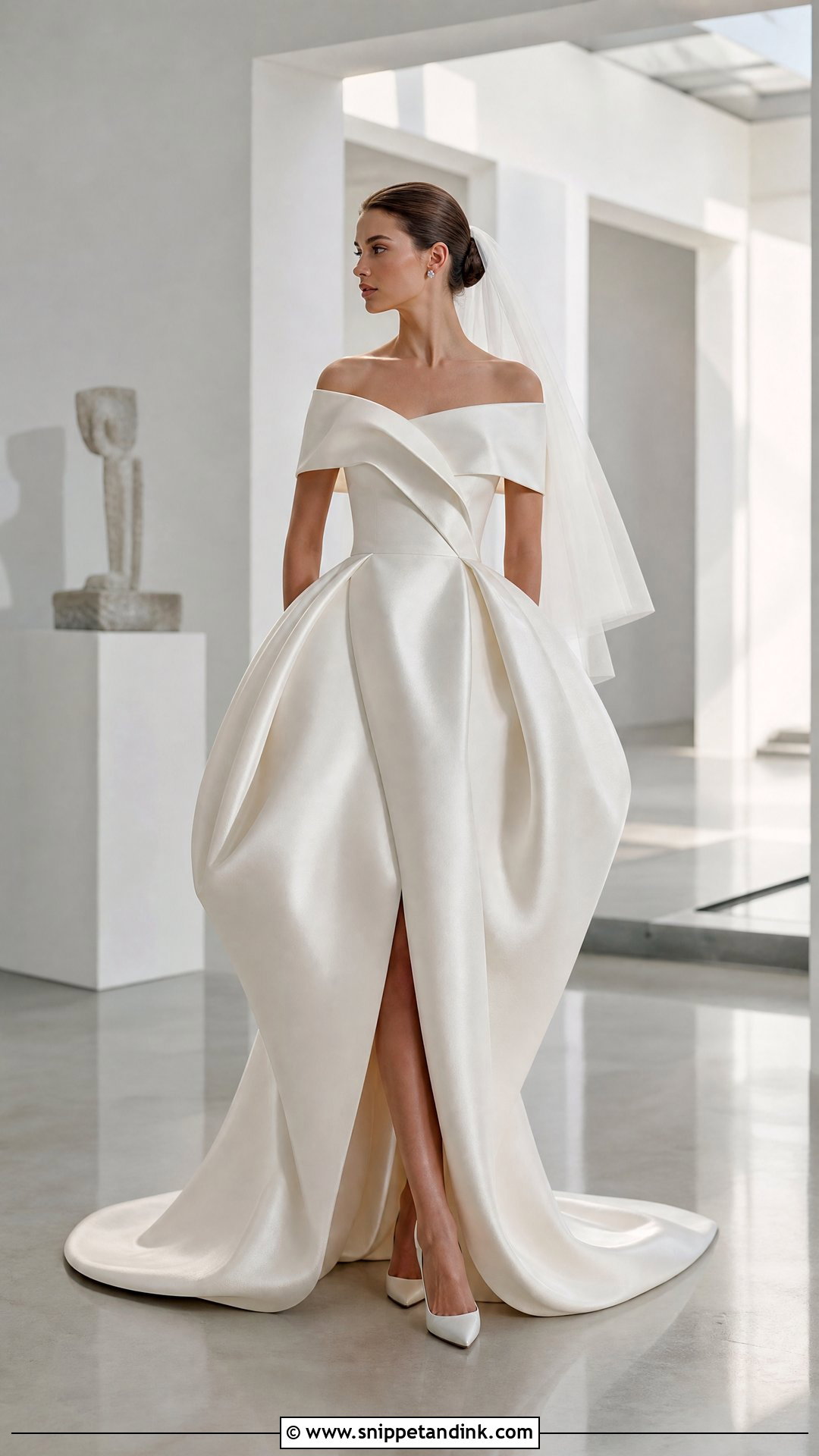 Silk Gazar Sculptural Wedding Dress - Snippet and Ink - 20 Wedding Dress Material Ideas