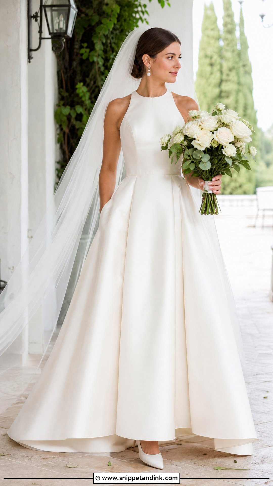 Silk Halter A Line Wedding Dress - Snippet and Ink - 20 Silk Halter Wedding Dress Ideas