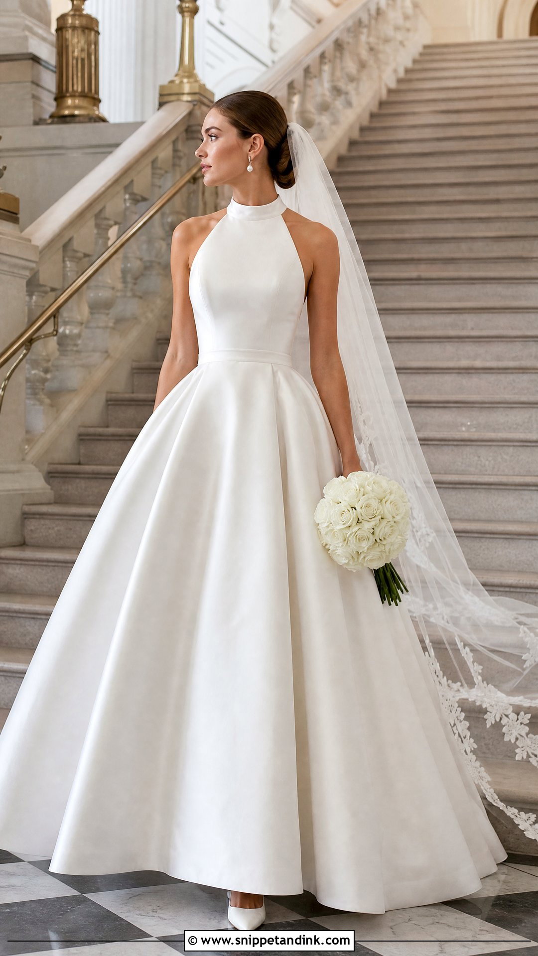 Silk Halter Ball Gown Wedding Dress - Snippet and Ink - 20 Silk Halter Wedding Dress Ideas