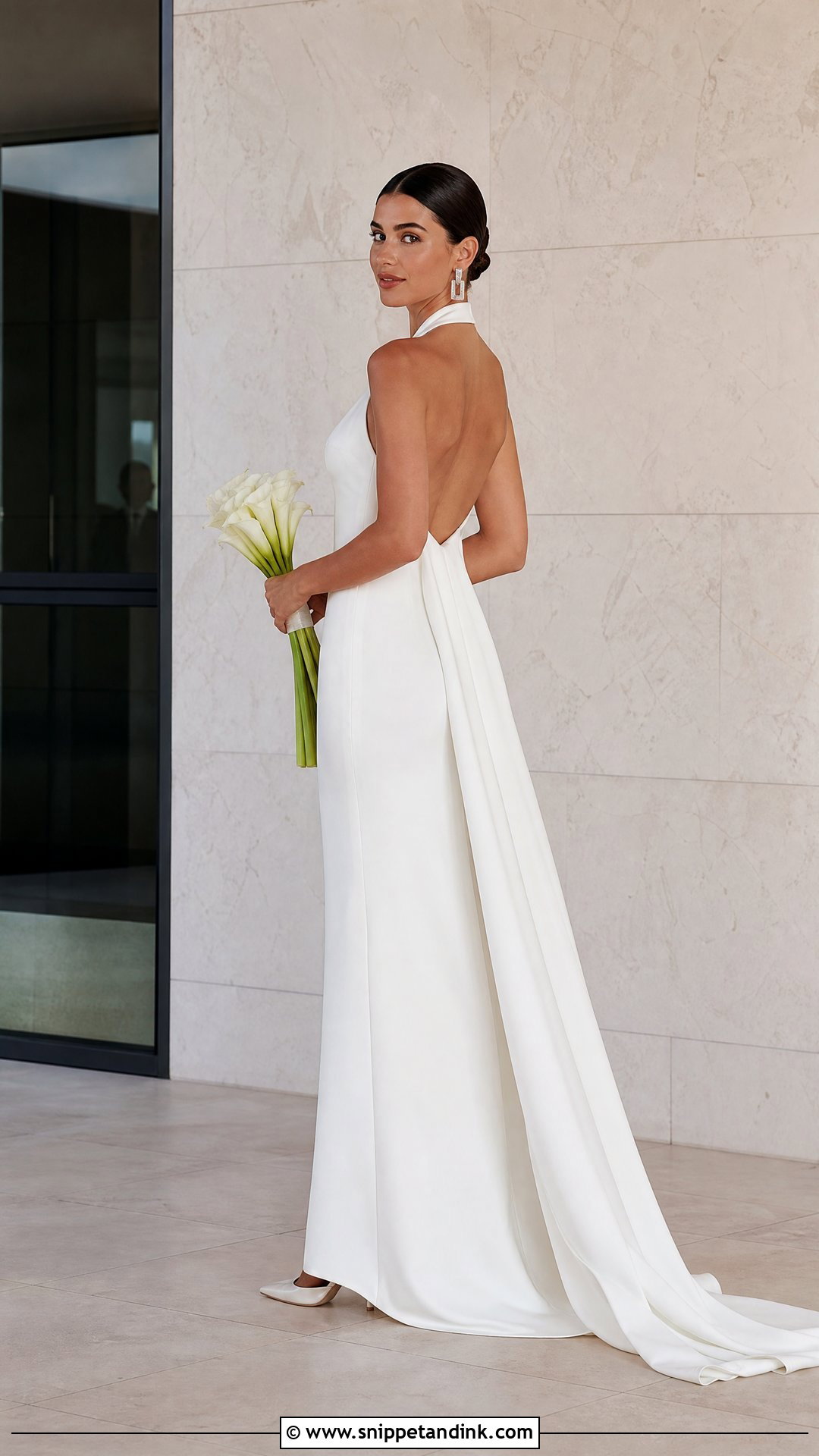 Silk Halter Column Wedding Dress - Snippet and Ink - 20 Silk Halter Wedding Dress Ideas