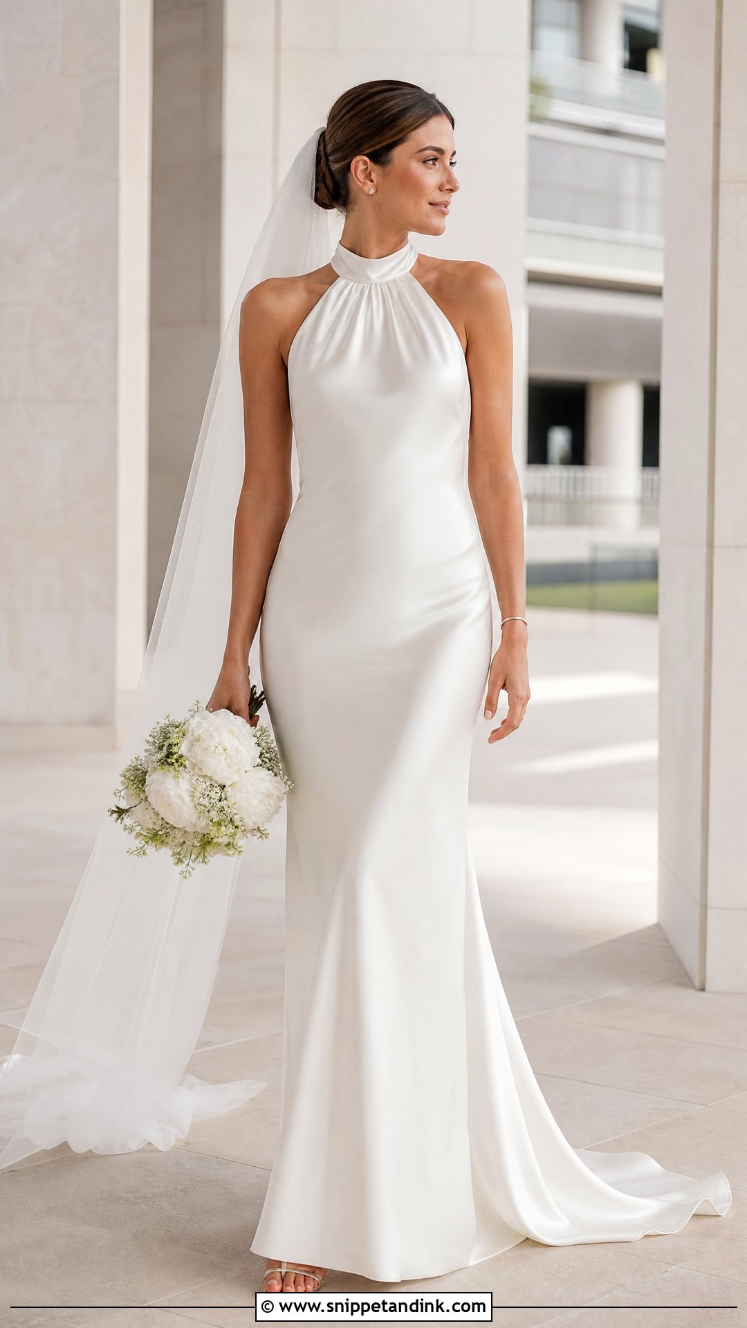 Silk Halter Neck Wedding Dress - Snippet and Ink - 20 Satin Simple Silk Wedding Dress Ideas