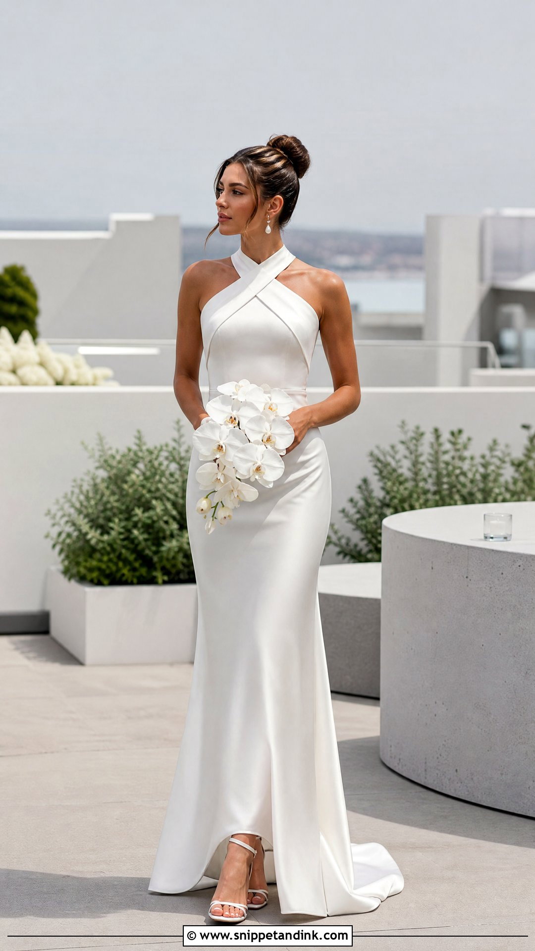 Silk Halter Wedding Dress With Crossed Straps - Snippet and Ink - 20 Silk Halter Wedding Dress Ideas