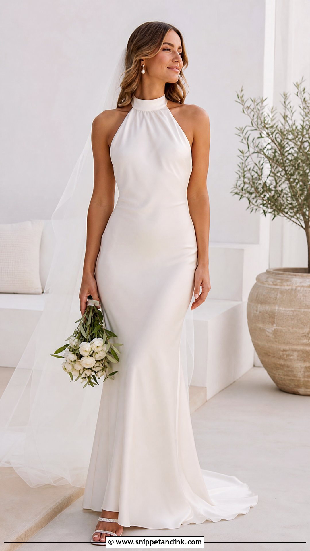 Silk Halter Wedding Gown - Snippet and Ink - 25 Halter Wedding Gown Ideas