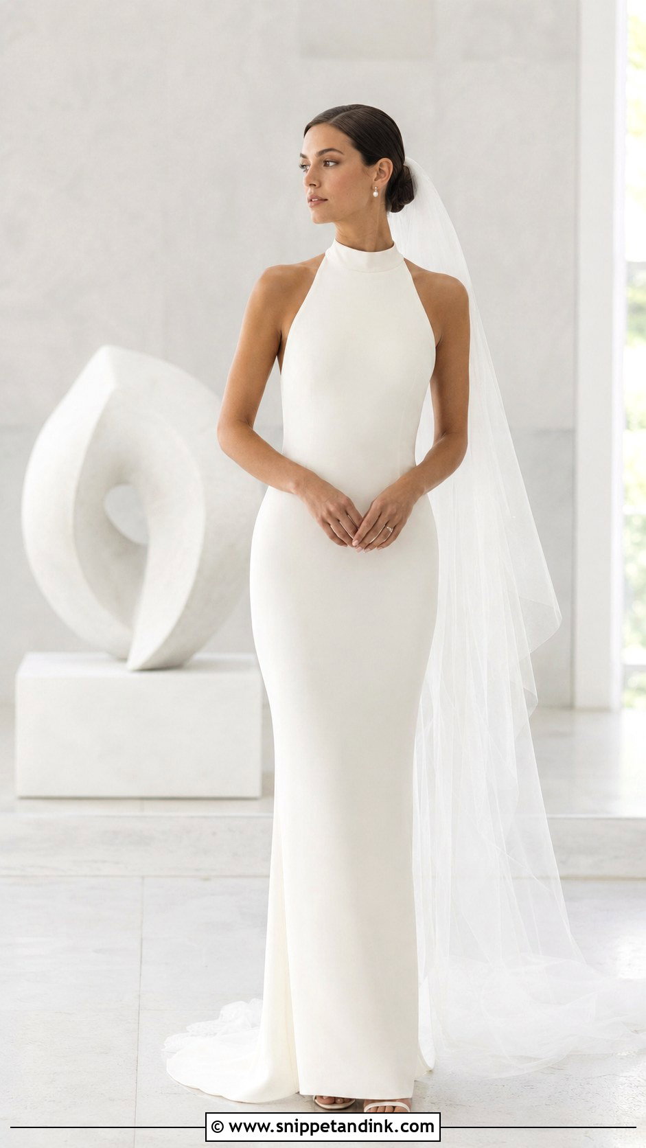 Silk High Neck Wedding Dress - Snippet and Ink - 25 Silk Wedding Gown Ideas