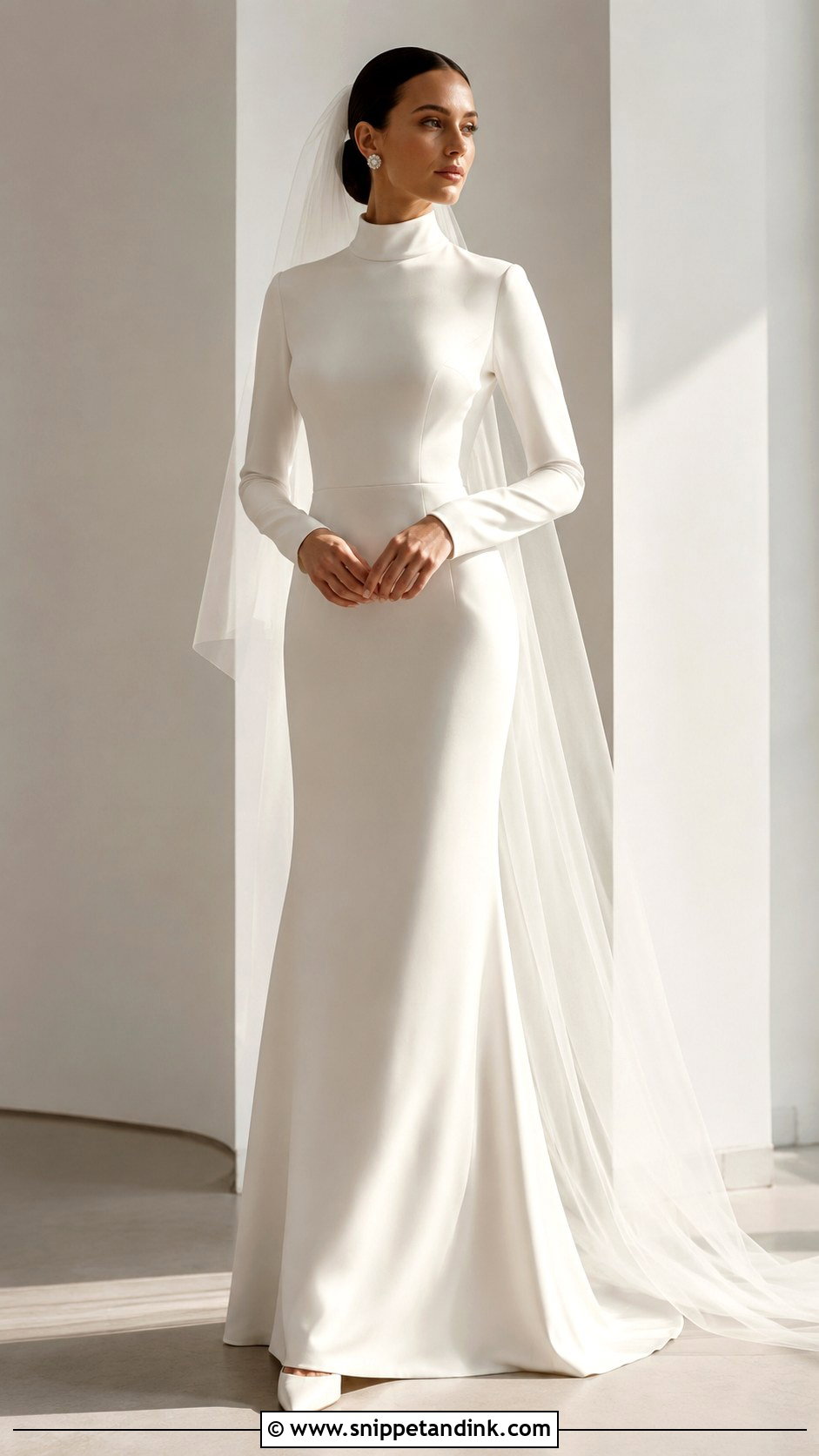 Silk High Neck Wedding Dress - Snippet and Ink - 25 Silk Wedding Dresses