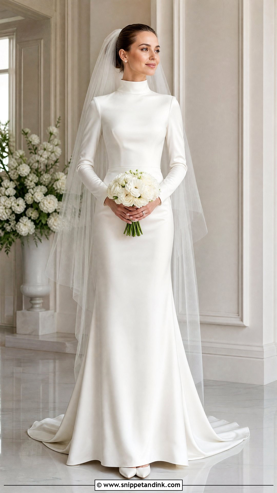 Silk High Neck Wedding Dress - Snippet and Ink - 25 Silky Wedding Dress Ideas