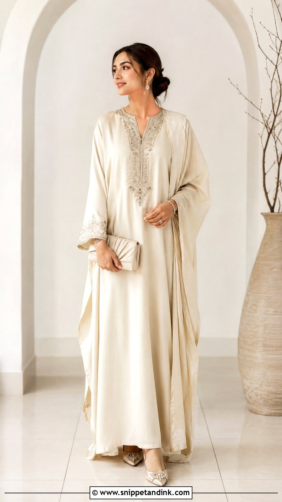 Silk Kaftan Nikkah Outfit - Snippet and Ink - 25 Simple Nikkah Outfit Ideas