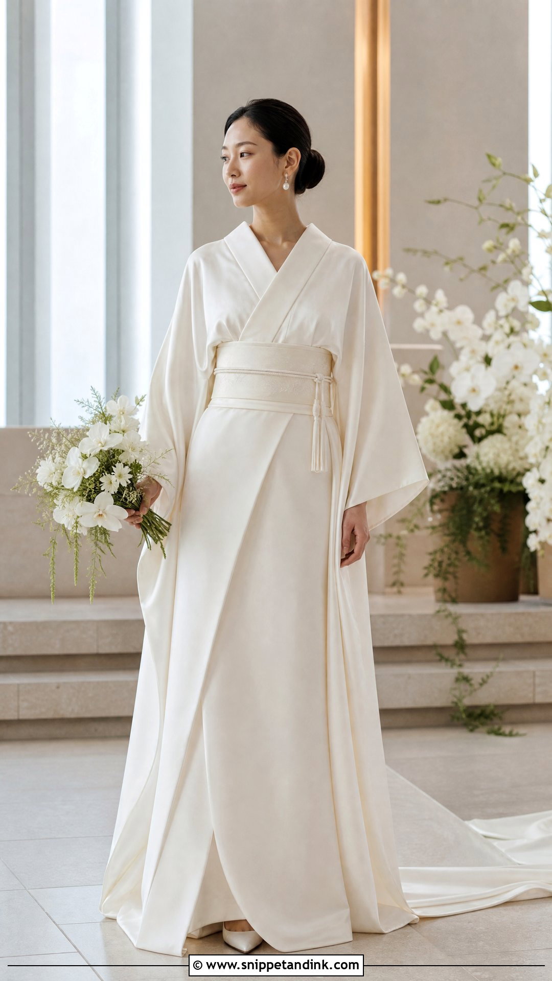Silk Kimono Sleeve Wedding Dress - Snippet and Ink - 25 Kimono Wedding Dress Ideas