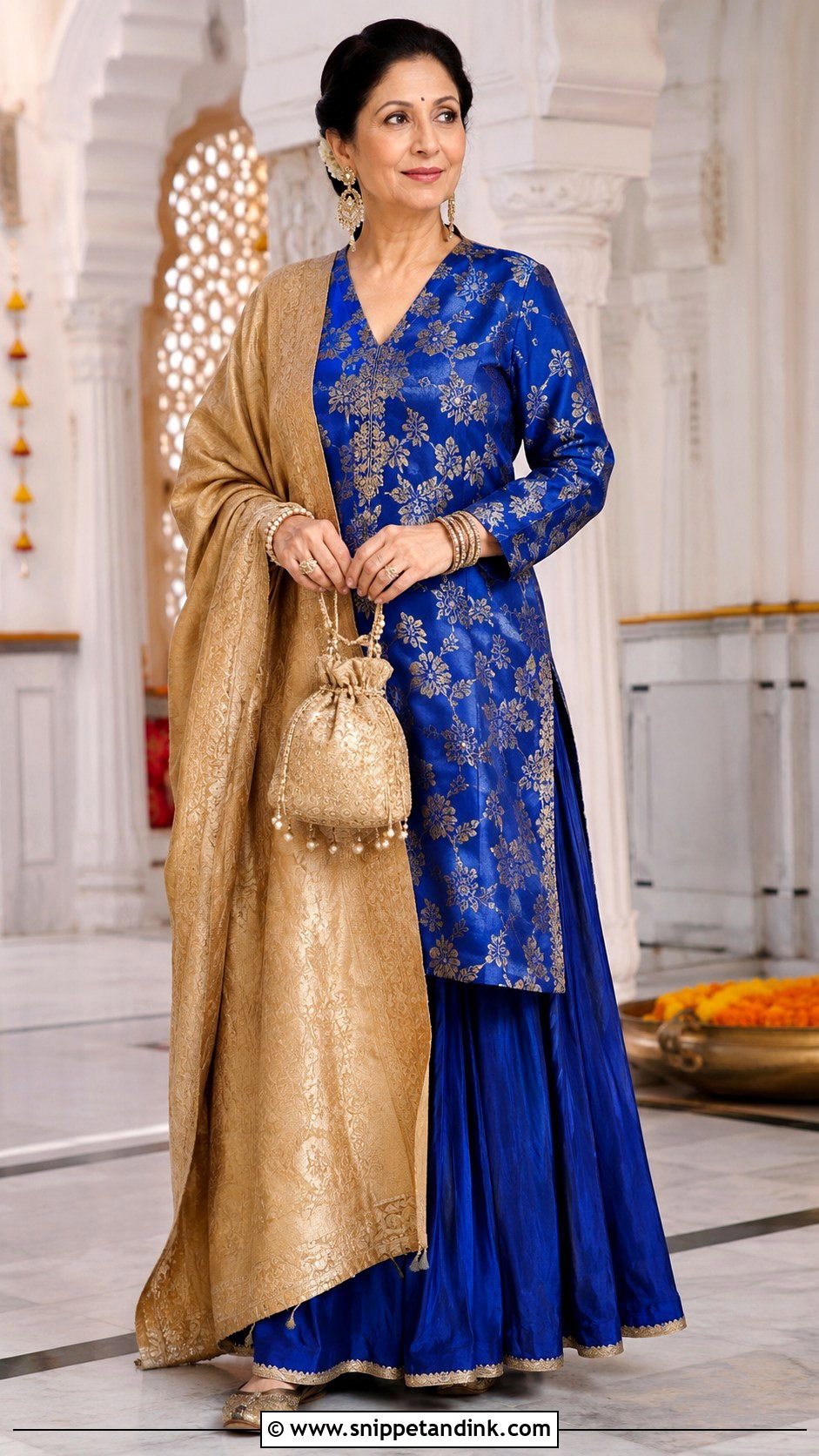 Silk Kurta Skirt Wedding Outfit - Snippet and Ink - 20 Desi Fits for Wedding Ideas