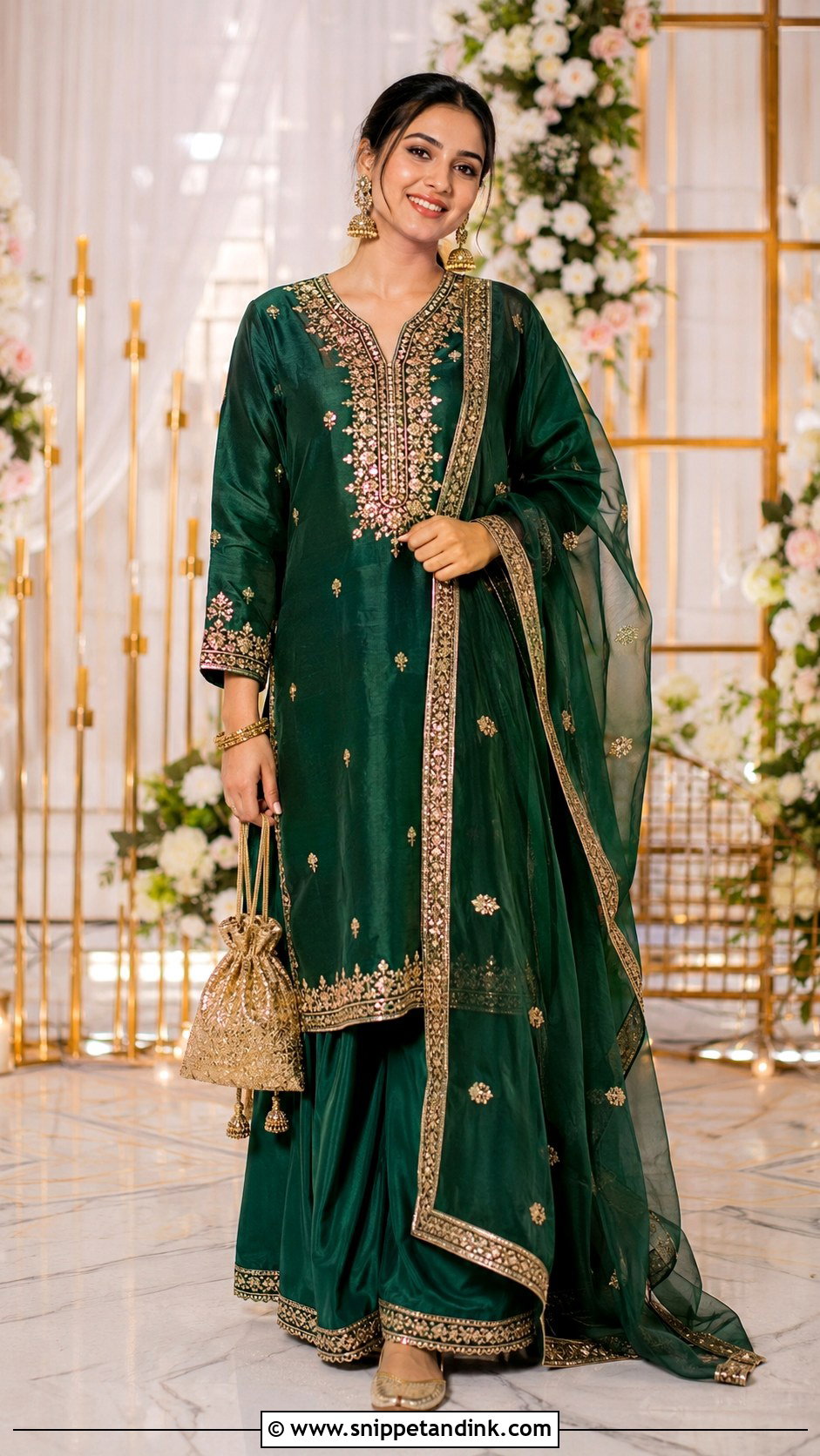 Silk Kurta With Palazzo Pants - Snippet and Ink - 20 Kurta Wedding Ideas