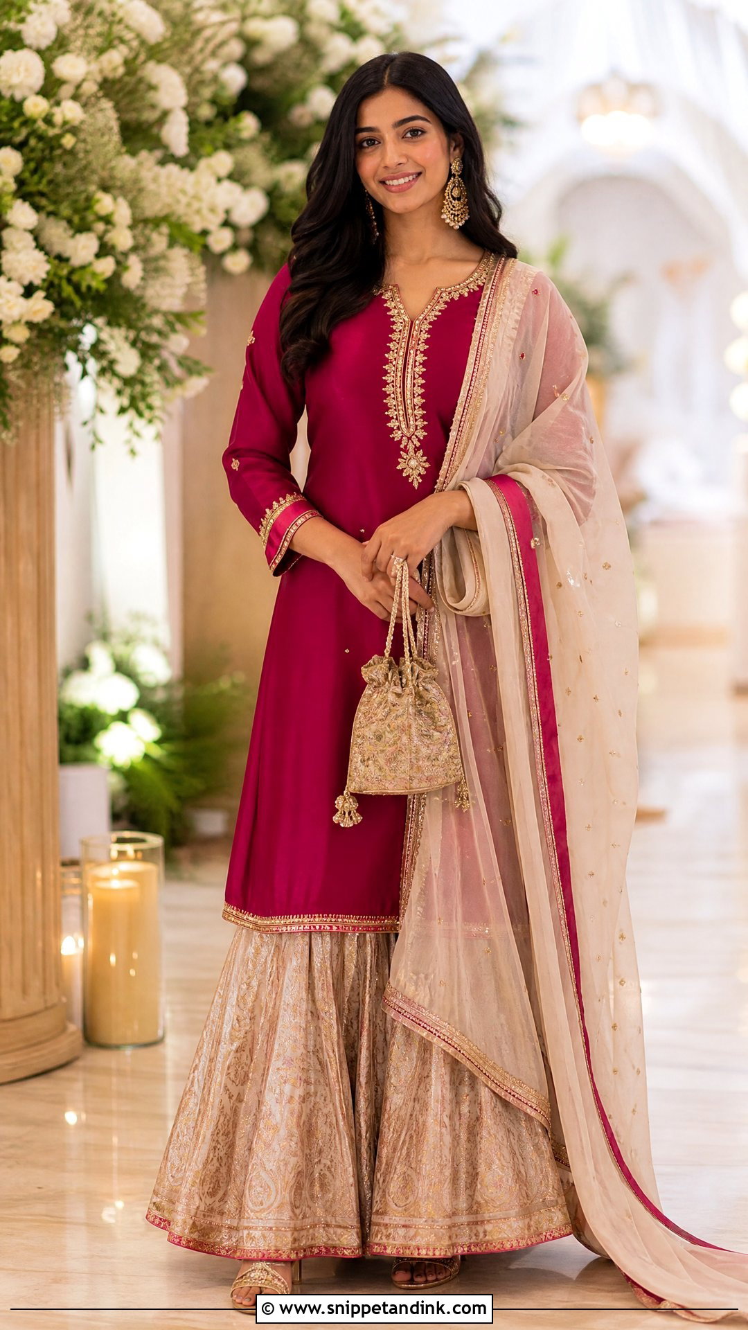 Silk Kurta With Skirt Wedding Outfit - Snippet and Ink - 25 Outfits for Wedding Functions