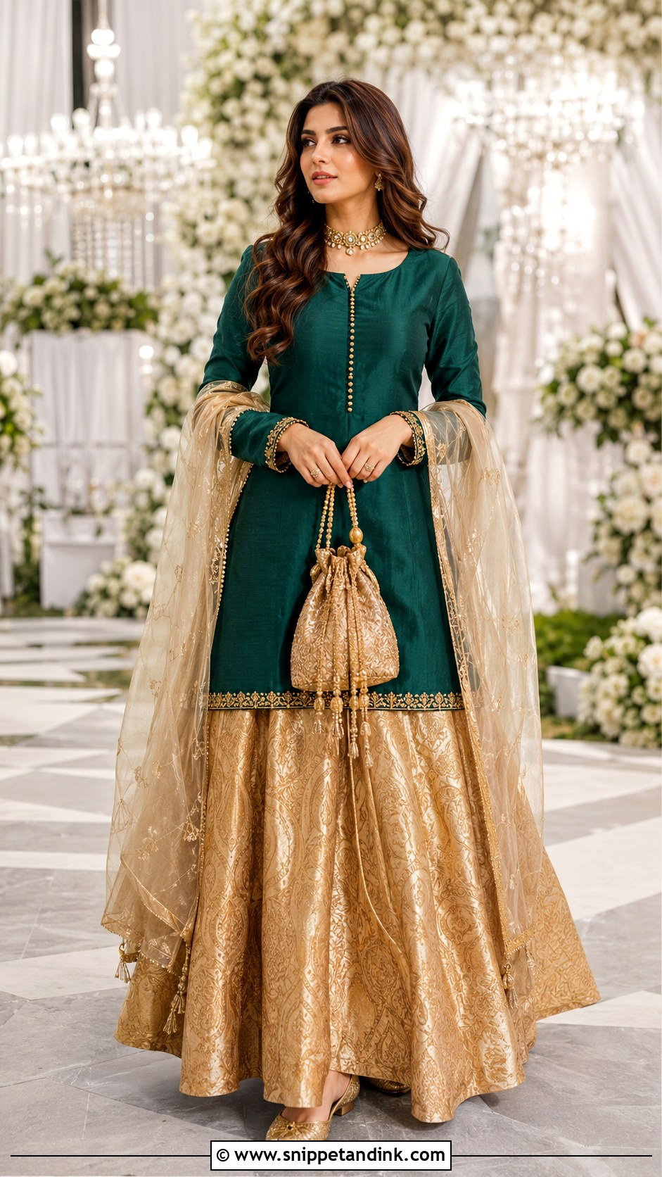 Silk Kurti With Brocade Skirt - Snippet and Ink - 20 Kurti Skirt Indian Weddings Ideas