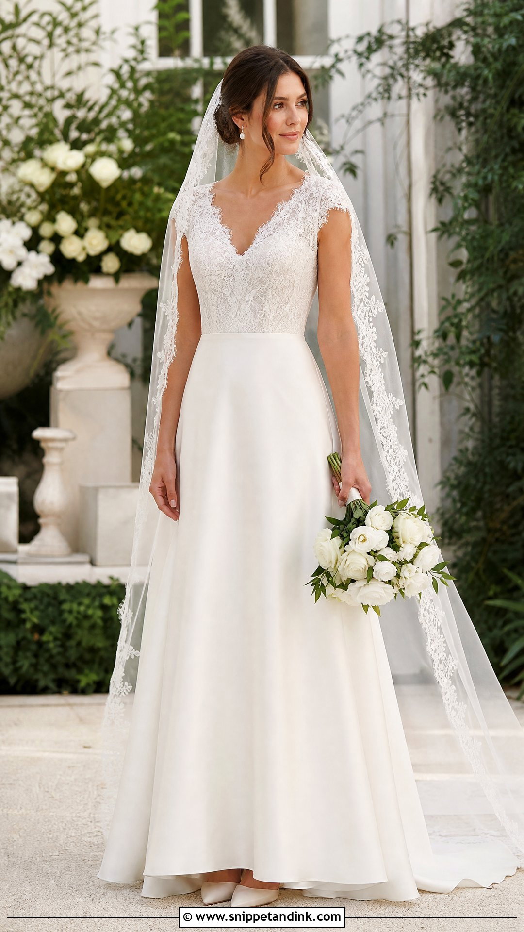 Silk Lace A Line Wedding Dress - Snippet and Ink - 20 Silk Lace Wedding Dress Ideas