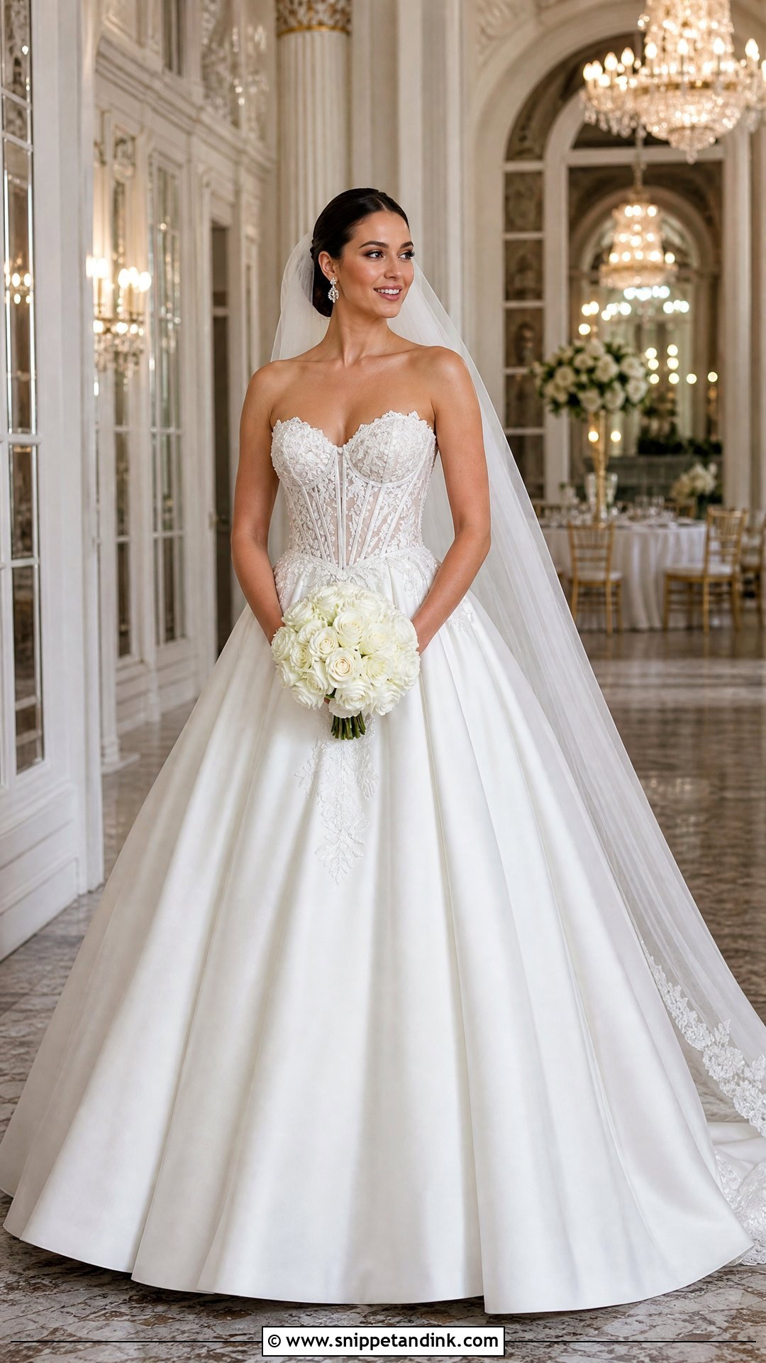 Silk Lace Ball Gown Wedding Dress - Snippet and Ink - 20 Silk Lace Wedding Dress Ideas