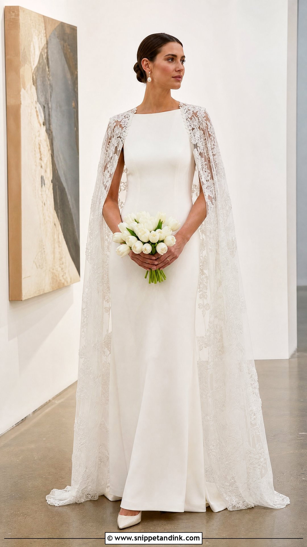 Silk Lace Wedding Dress With Cape - Snippet and Ink - 20 Silk Lace Wedding Dress Ideas