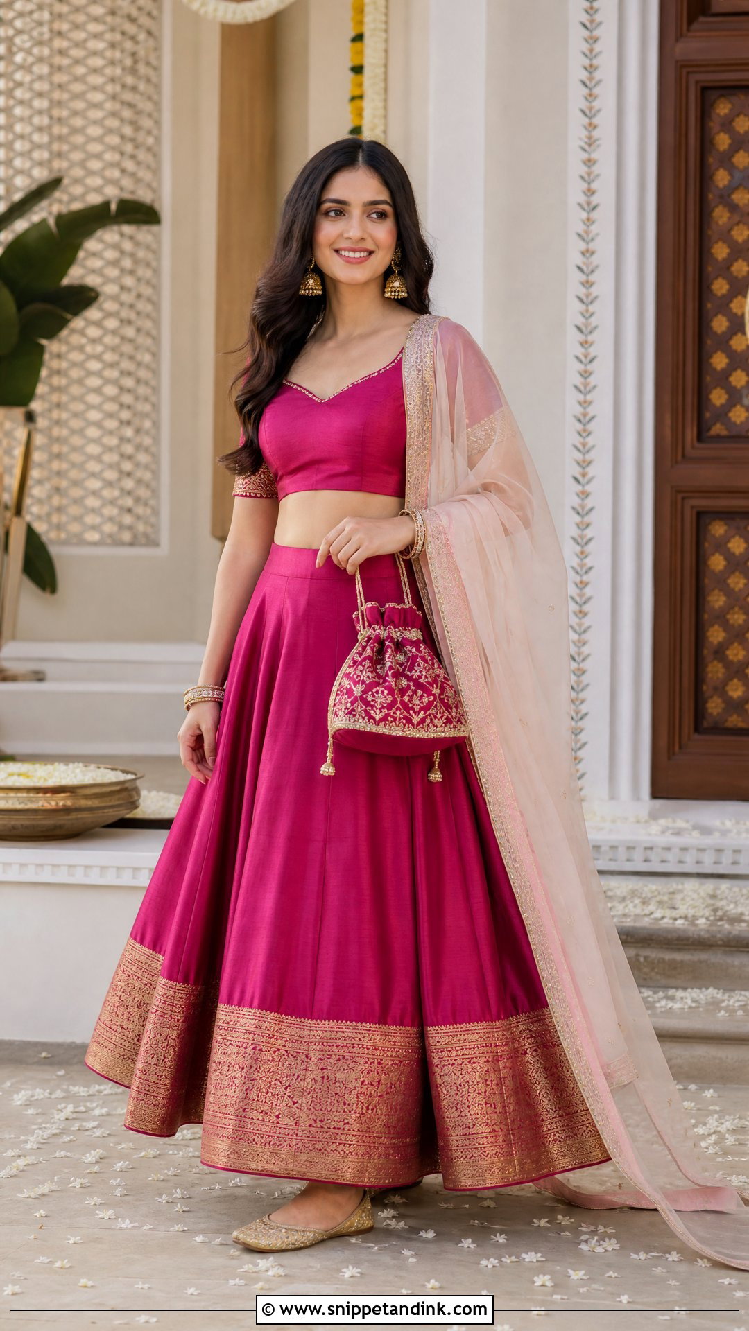 Silk Lehenga For Sangeet - Snippet and Ink - 25 Outfit for Sangeet Function Ideas