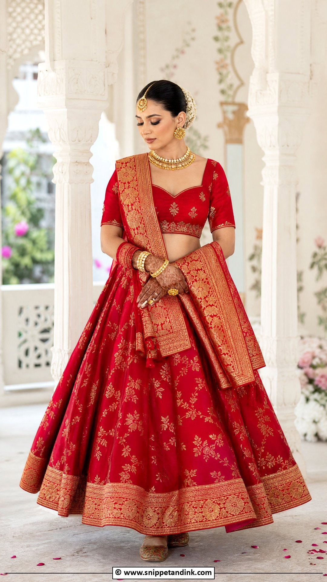 Silk Lehenga Indian Bride Outfit - Snippet and Ink - 35 Indian Bride Ideas