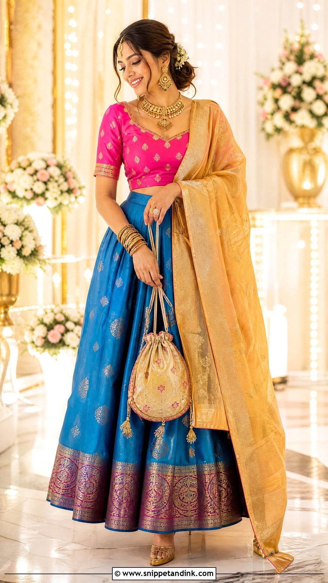 Silk Lehenga Wedding Outfit - Snippet and Ink - 25 South Indian Wedding Outfits