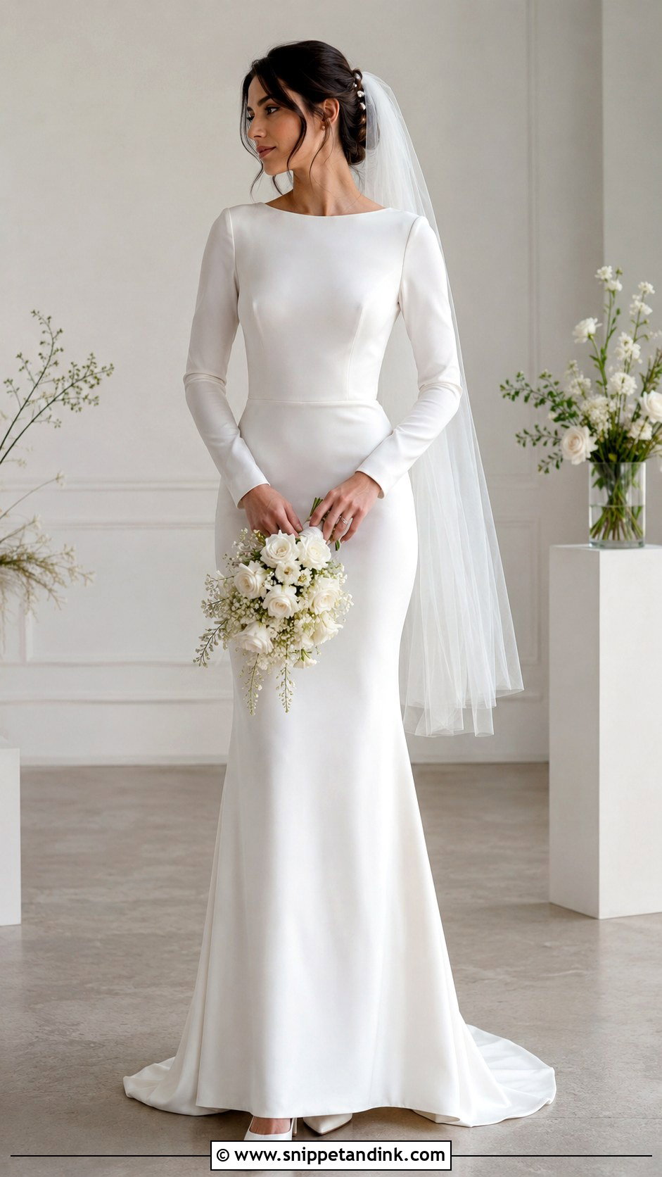 Silk Long Sleeve Wedding Dress - Snippet and Ink - 25 Silk Wedding Dresses