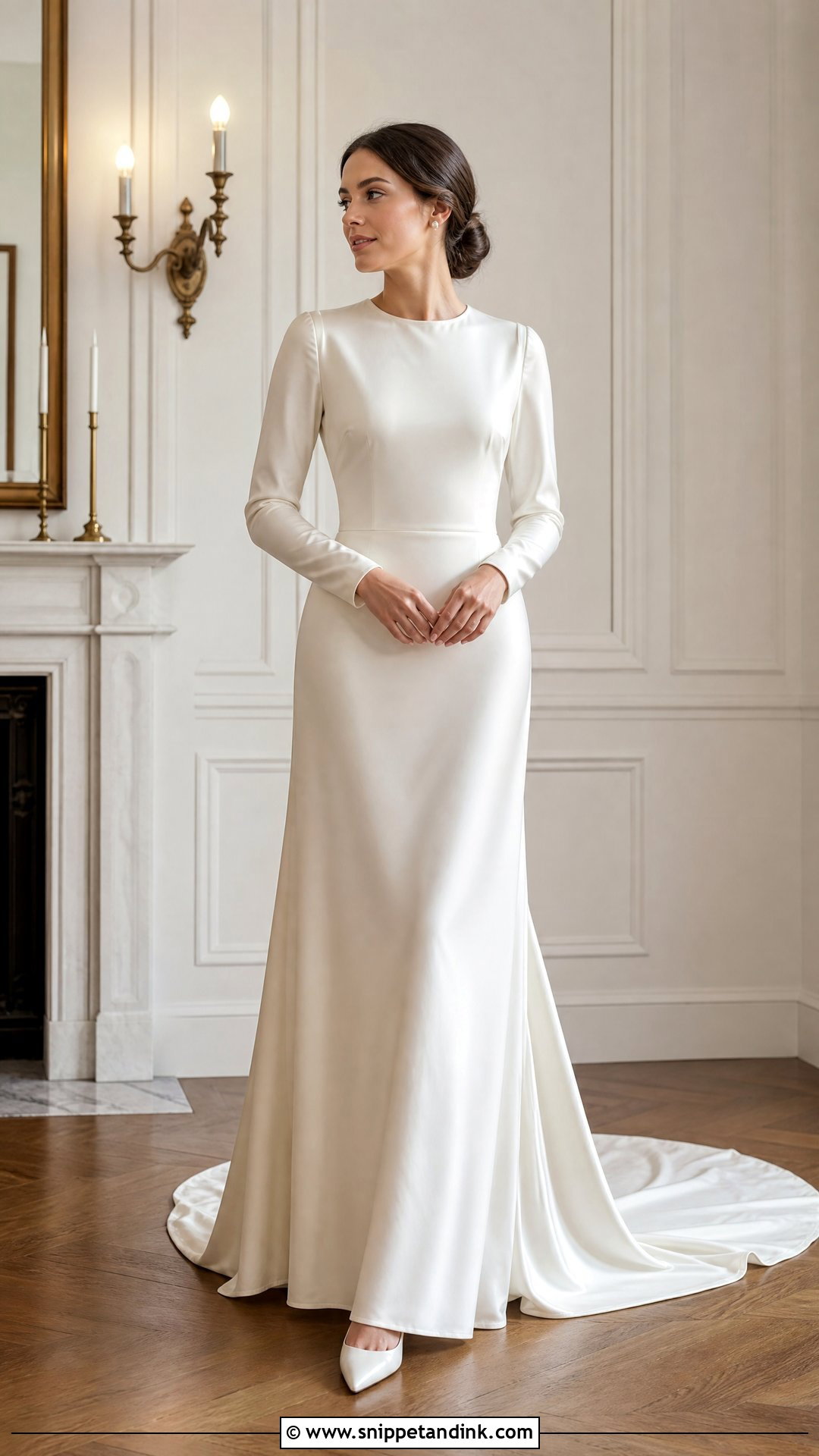 Silk Long Sleeve Wedding Dress - Snippet and Ink - 25 Silky Wedding Dress Ideas