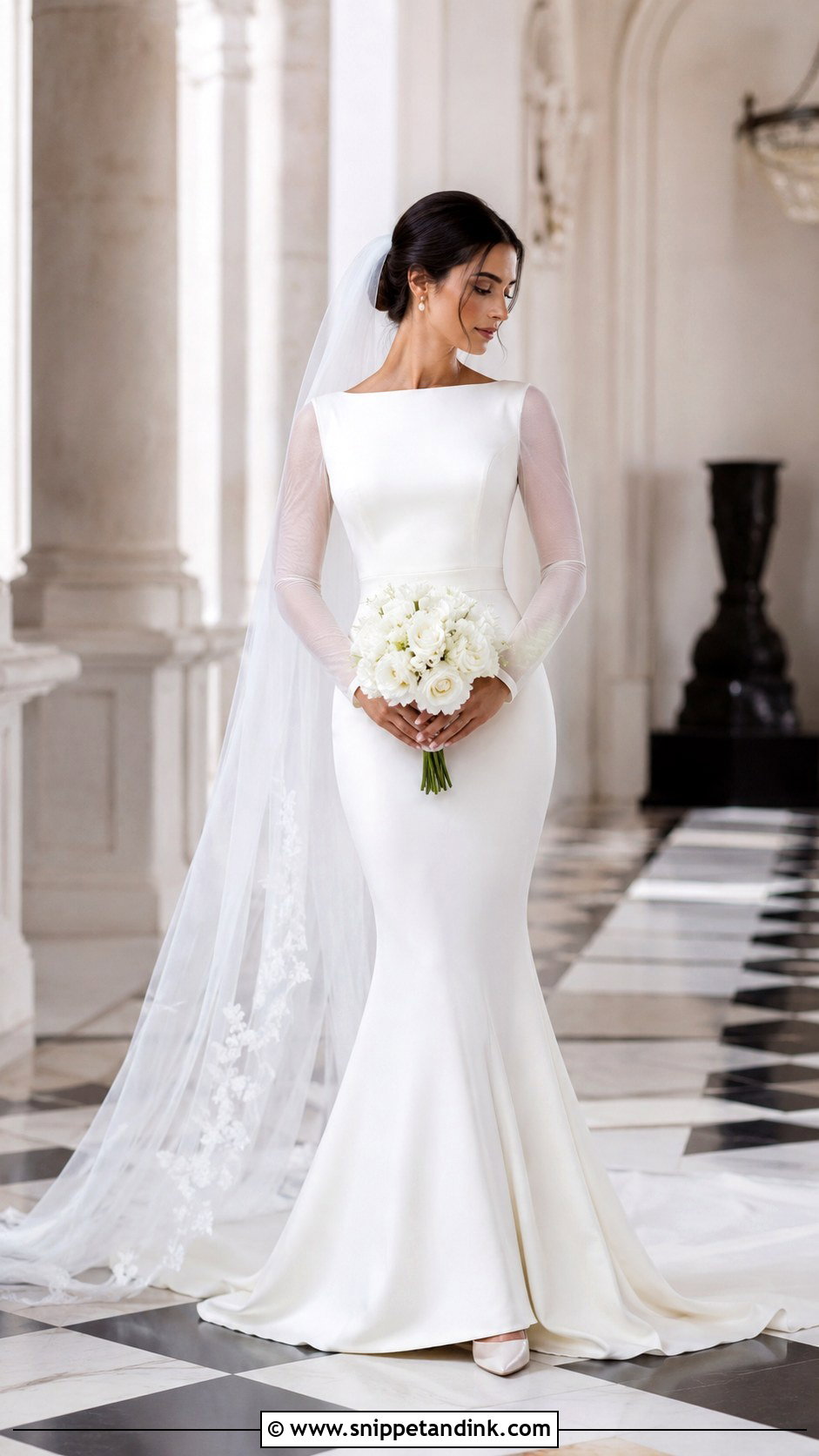 Silk Mermaid Wedding Dress With Sleeves - Snippet and Ink - 25 Silk Wedding Dress with Sleeves