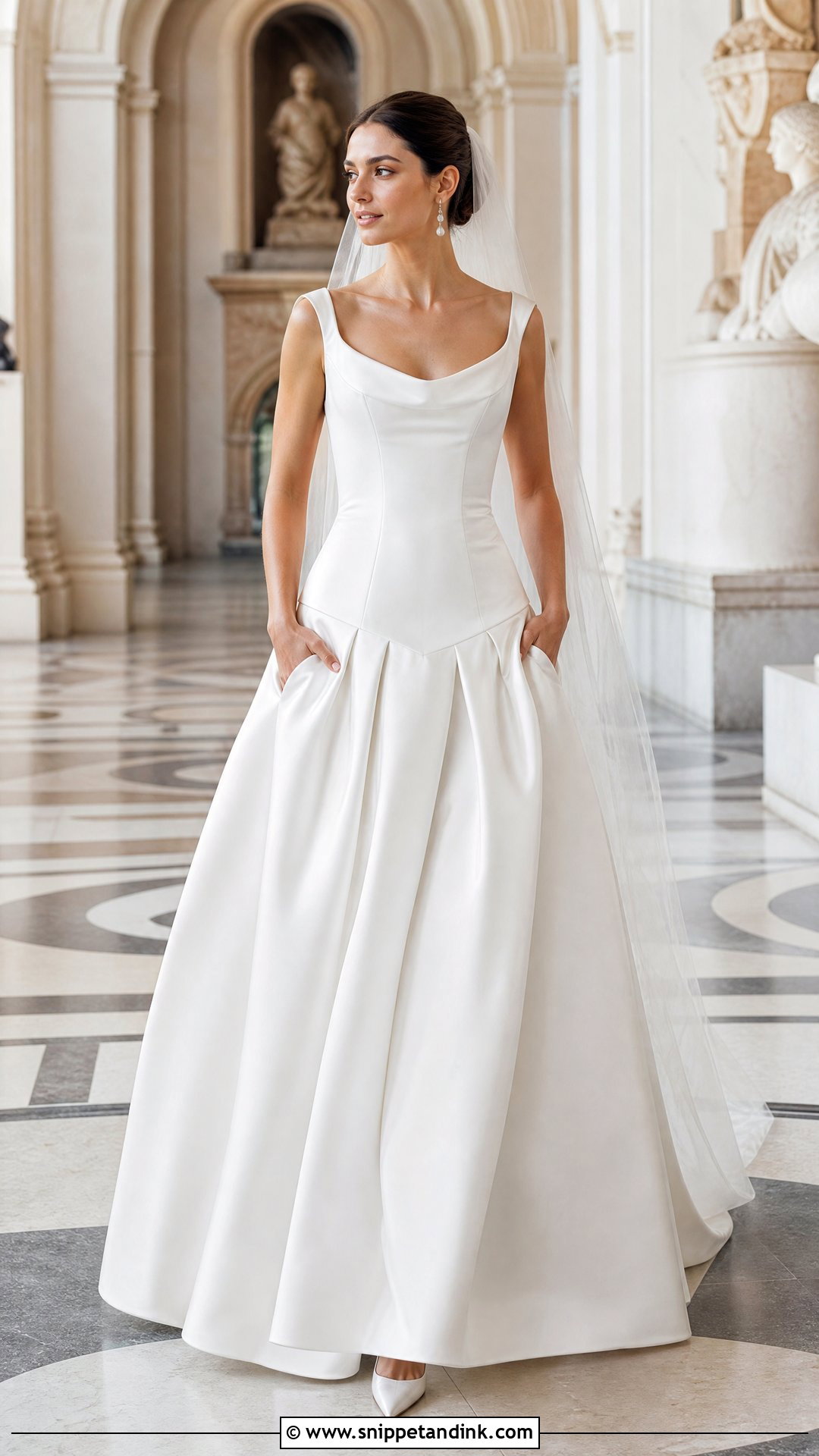 Silk Mikado Drop Waist Wedding Dress - Snippet and Ink - 20 Silk Drop Waist Wedding Dress Ideas