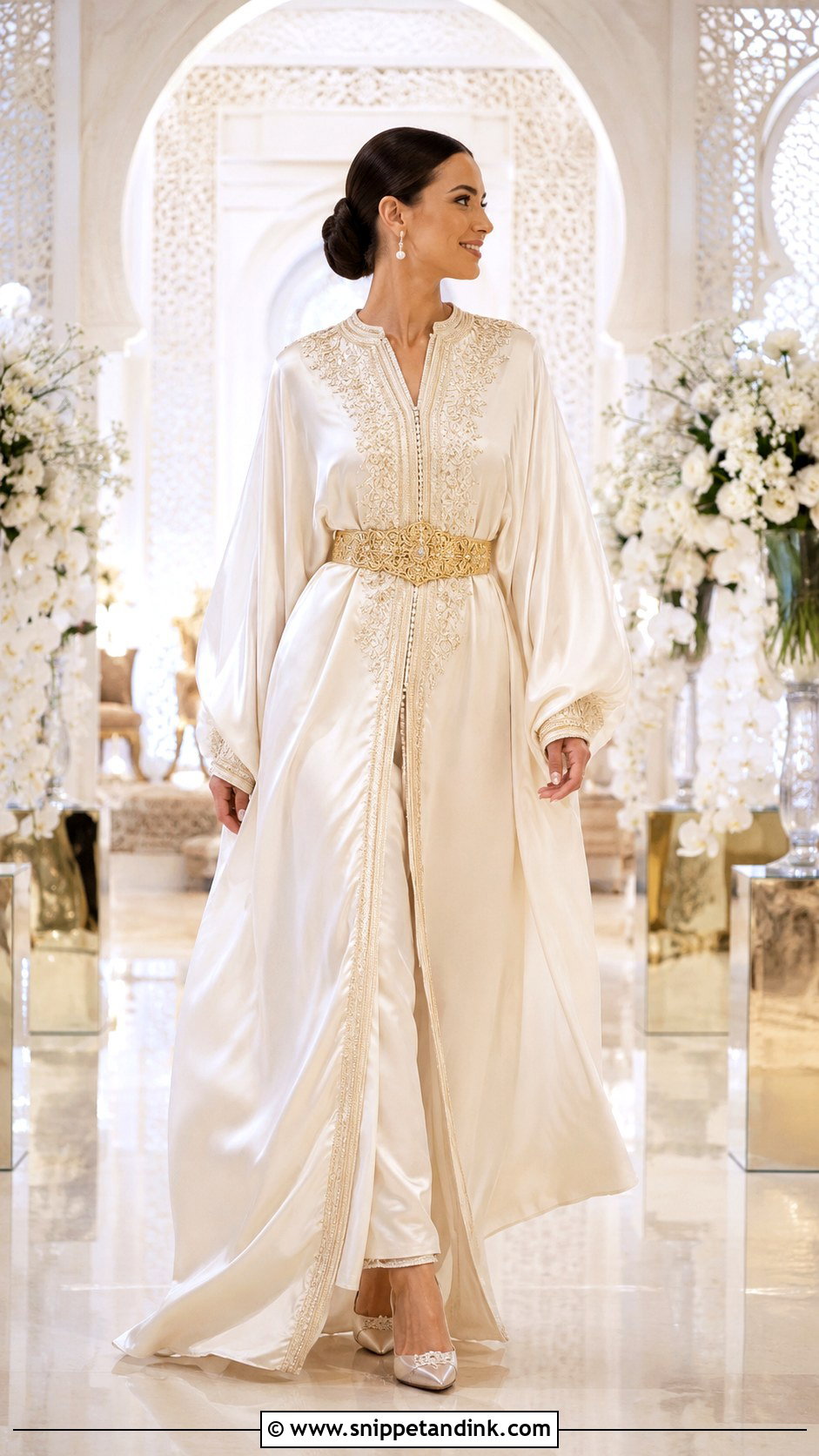 Silk Moroccan Caftan Wedding Dress - Snippet and Ink - 30 Moroccan Wedding Dress Ideas