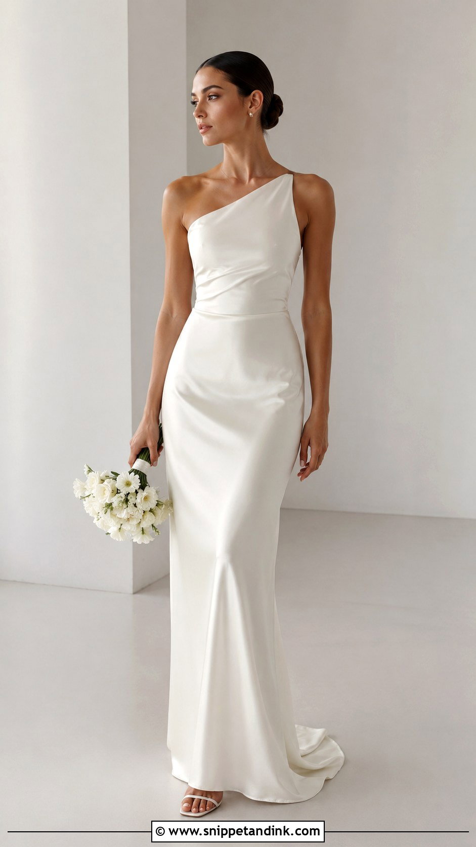 Silk One Shoulder Wedding Dress - Snippet and Ink - 25 Simple Silk Wedding Dress Ideas
