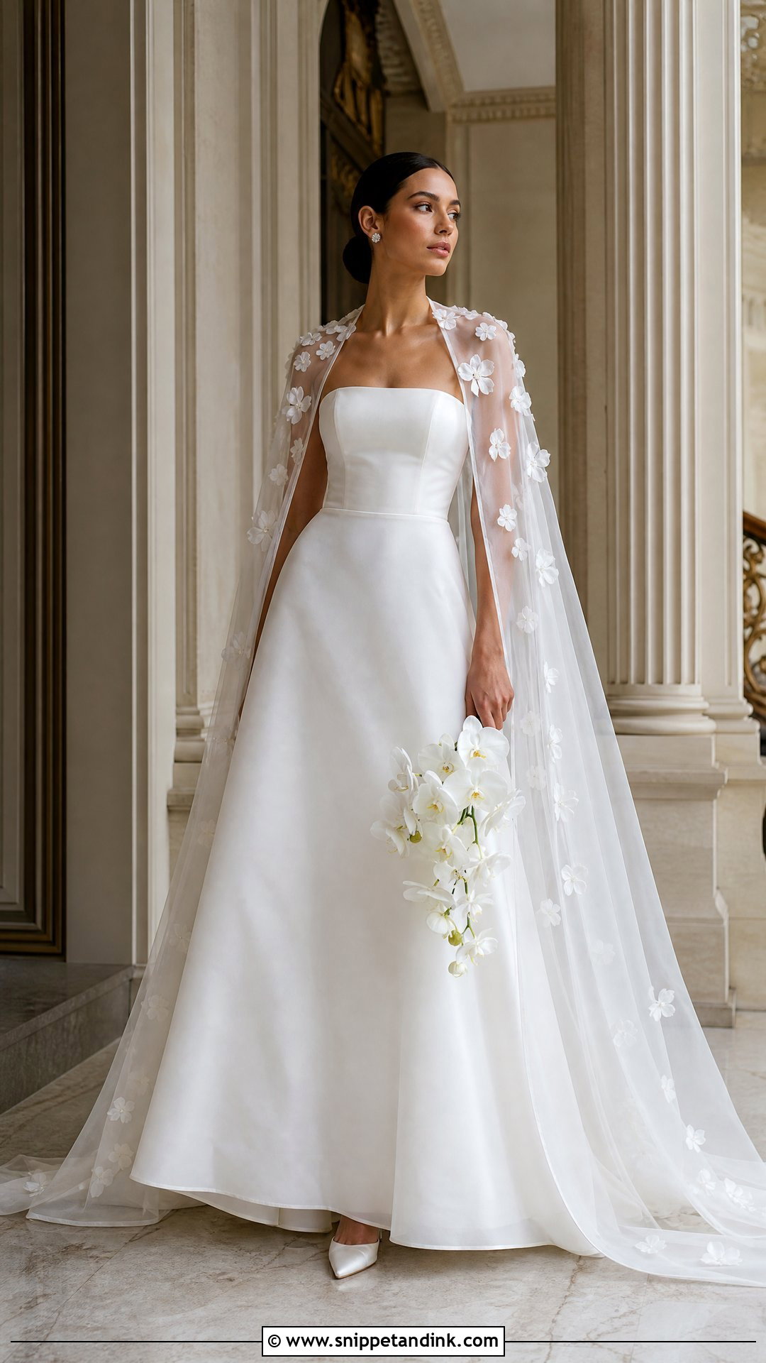 Silk Organza Wedding Dress With Cape - Snippet and Ink - 20 Silk Organza Wedding Dress Ideas