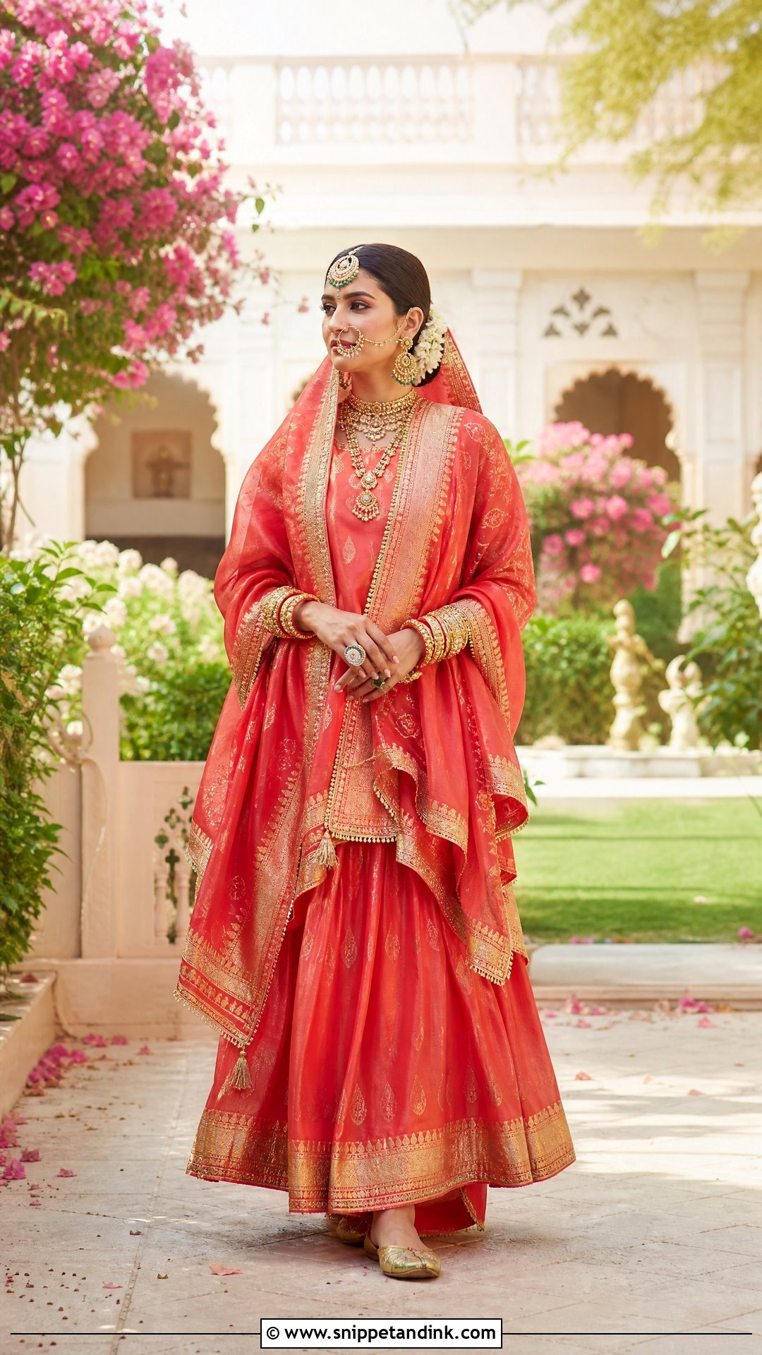 Silk Rajputana Daytime Bridal Look - Snippet and Ink - 20 Rajputana Bride Ideas