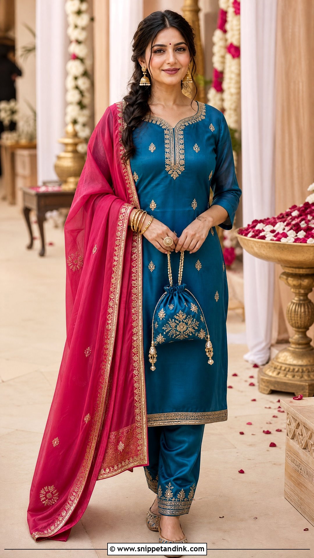 Silk Salwar Suit Wedding Look - Snippet and Ink - 20 Simple Indian Wedding Look Ideas