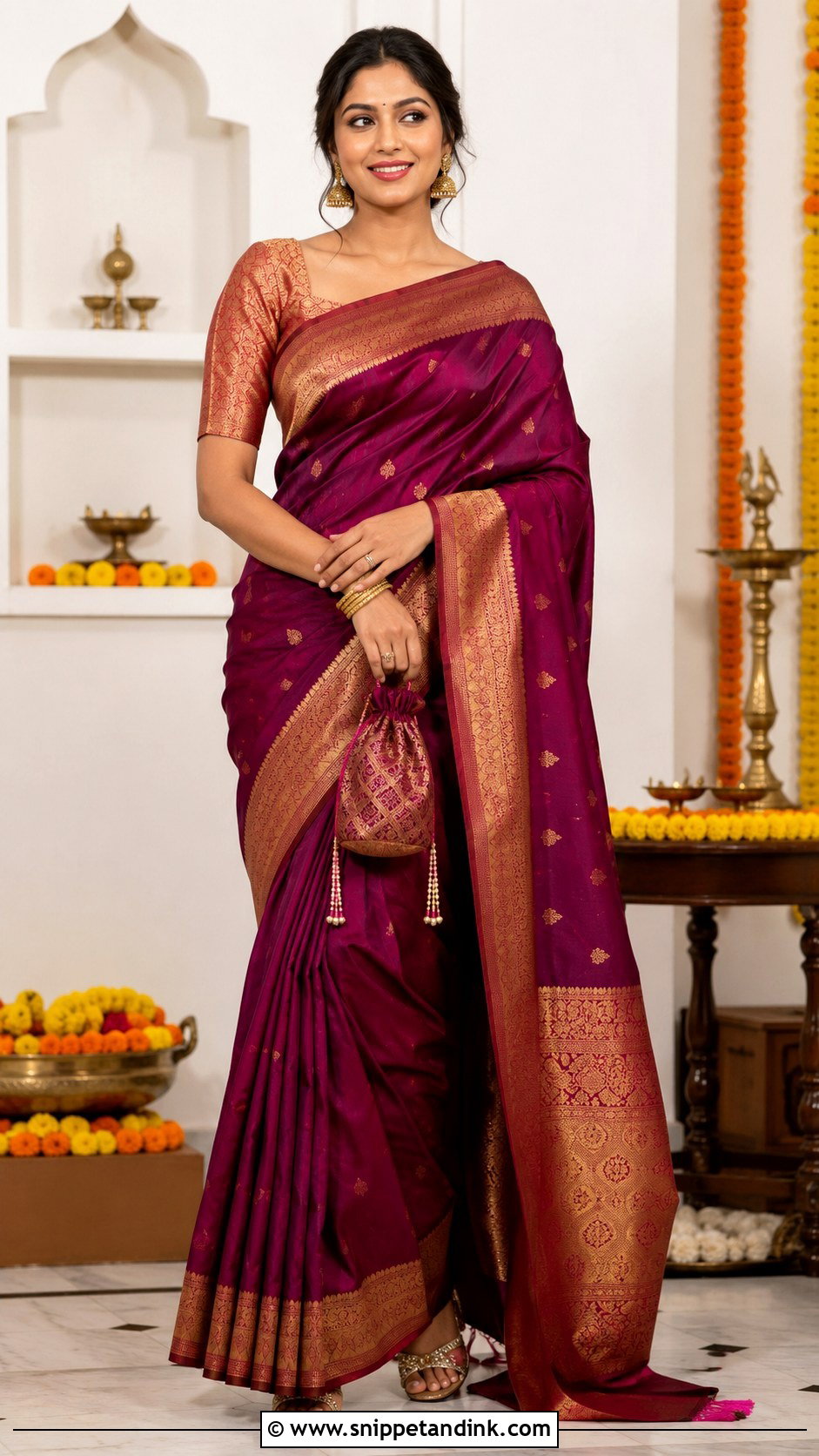 Silk Saree Festive Outfit - Snippet and Ink - 25 Indian Festive Outfits