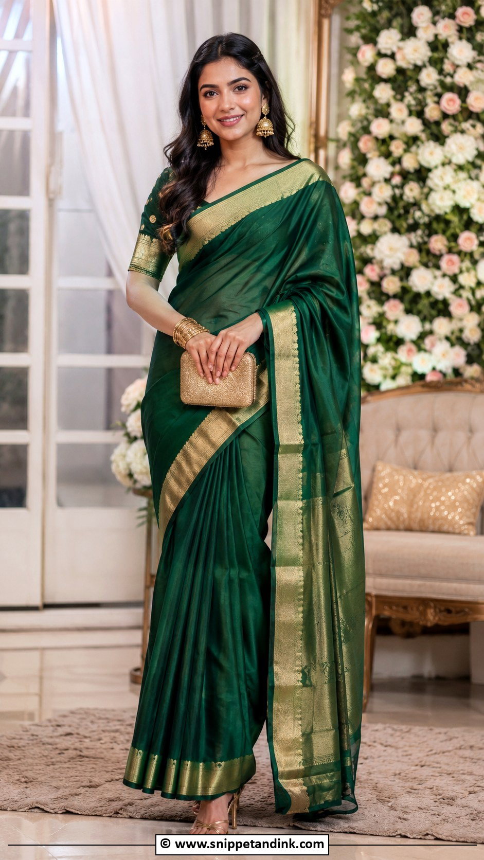 Silk Saree For Roka Ceremony - Snippet and Ink - 35 Roka Ceremony Outfits