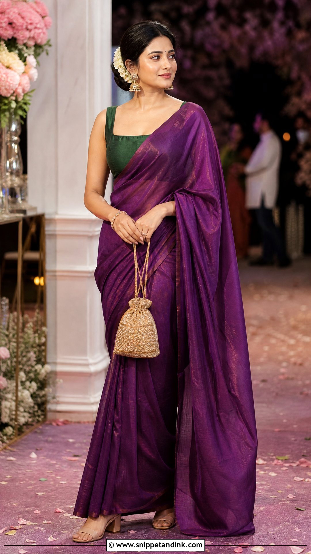 Silk Saree Sangeet Outfit - Snippet and Ink - 20 Simple Sangeet Outfit Sisters Ideas
