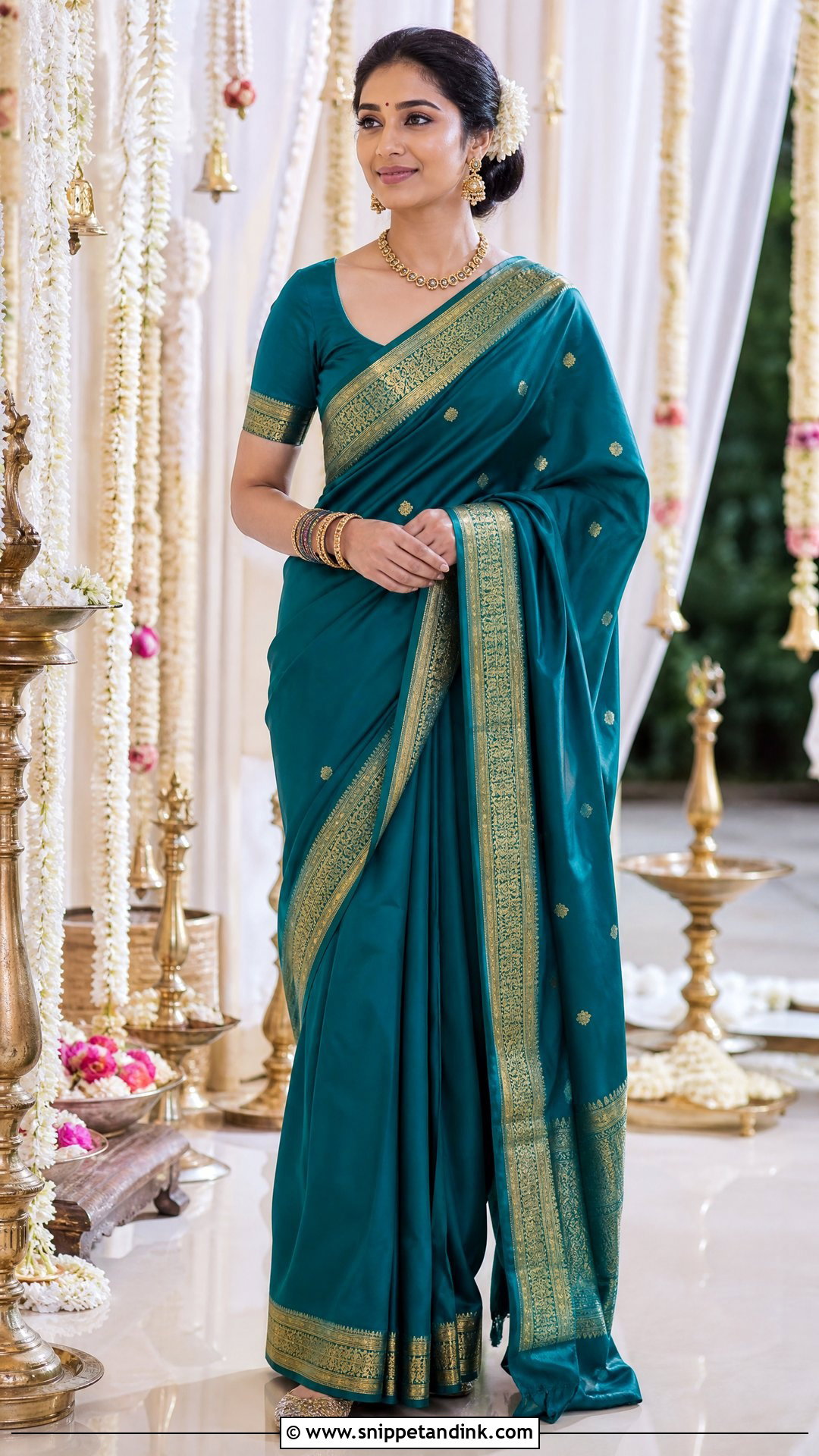 Silk Saree Wedding Ceremony Outfit - Snippet and Ink - 20 Outfits for Marriage Functions