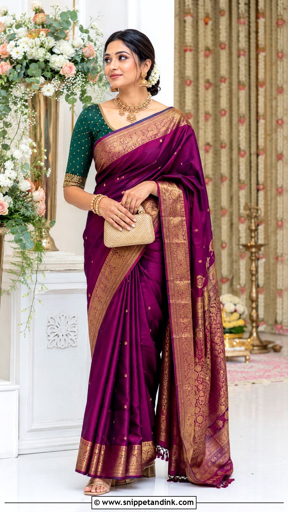 Silk Saree for Indian Wedding Ceremony - Snippet and Ink - 20 Indian Wedding Outfit Ideas for Women