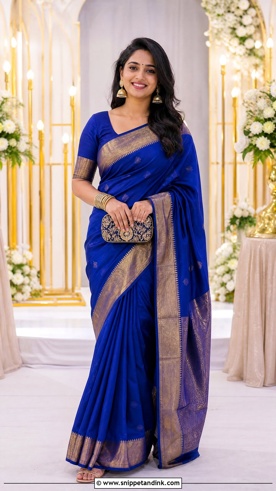 Silk Saree for Ring Ceremony - Snippet and Ink - 20 Ring Ceremony Outfit for Sister Ideas