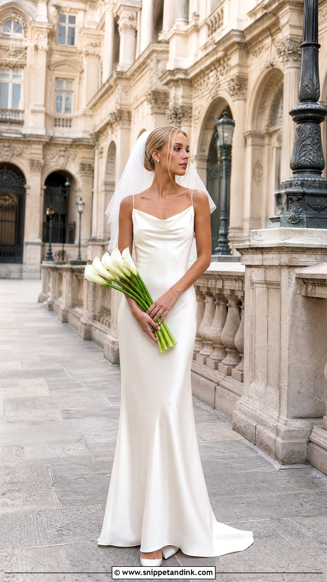 Silk Satin Paris Wedding Dress - Snippet and Ink - 20 France Wedding Dress Ideas