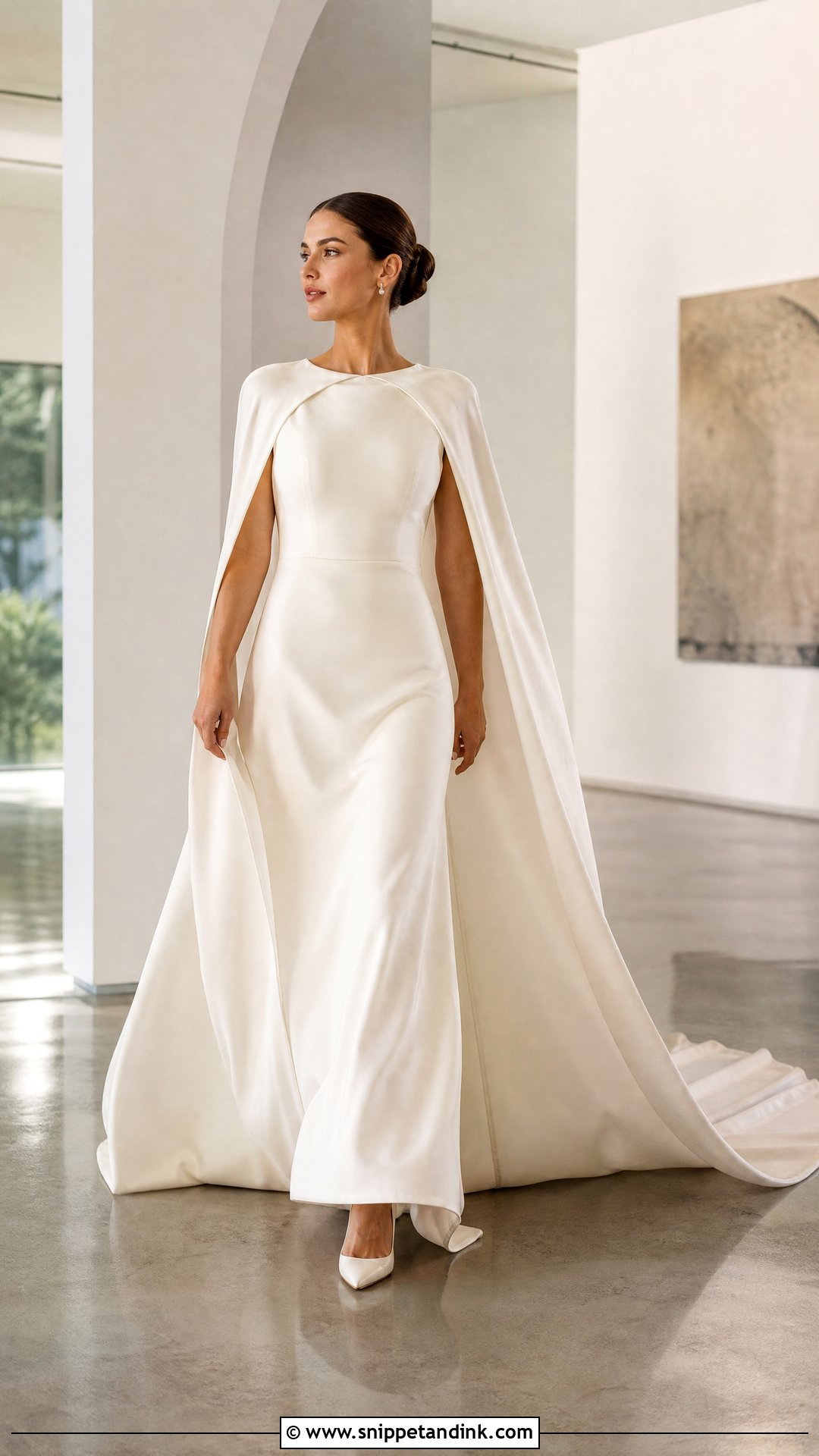 Silk Satin Wedding Dress With Cape - Snippet and Ink - 20 Silk Satin Wedding Dresses