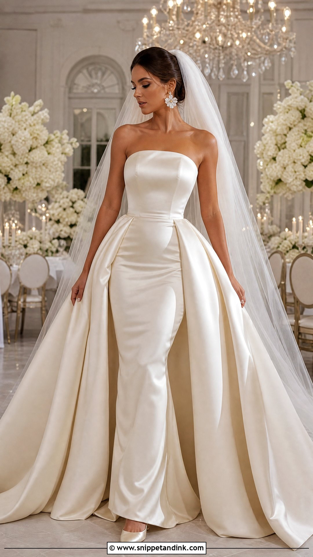 Silk Satin Wedding Dress With Detachable Overskirt - Snippet and Ink - 20 Silk Satin Wedding Dresses