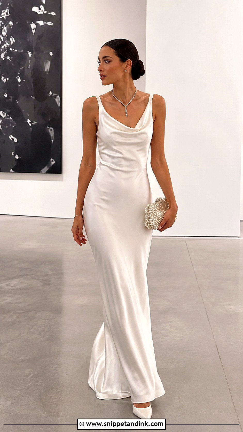 Silk Satin Wedding Dress With Statement Jewelry - Snippet and Ink - 20 Most Expensive Wedding Dress Ideas