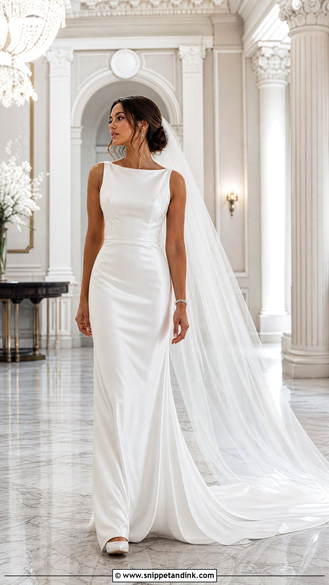 Silk Satin Wedding Dress With Train - Snippet and Ink - 20 Nicola Peltz Wedding Dress Ideas