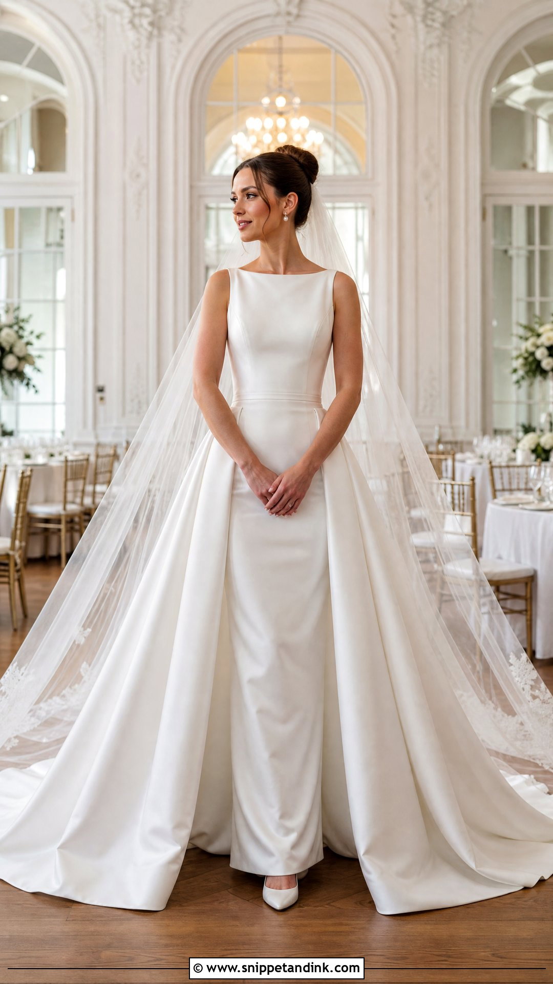 Silk Satin Wedding Gown With Overskirt - Snippet and Ink - 20 Silk Satin Wedding Gown Ideas
