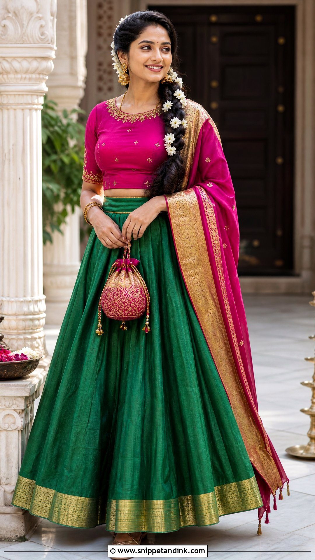 Silk Skirt And Blouse For Marriage Function - Snippet and Ink - 25 Marriage Function Dress Ideas